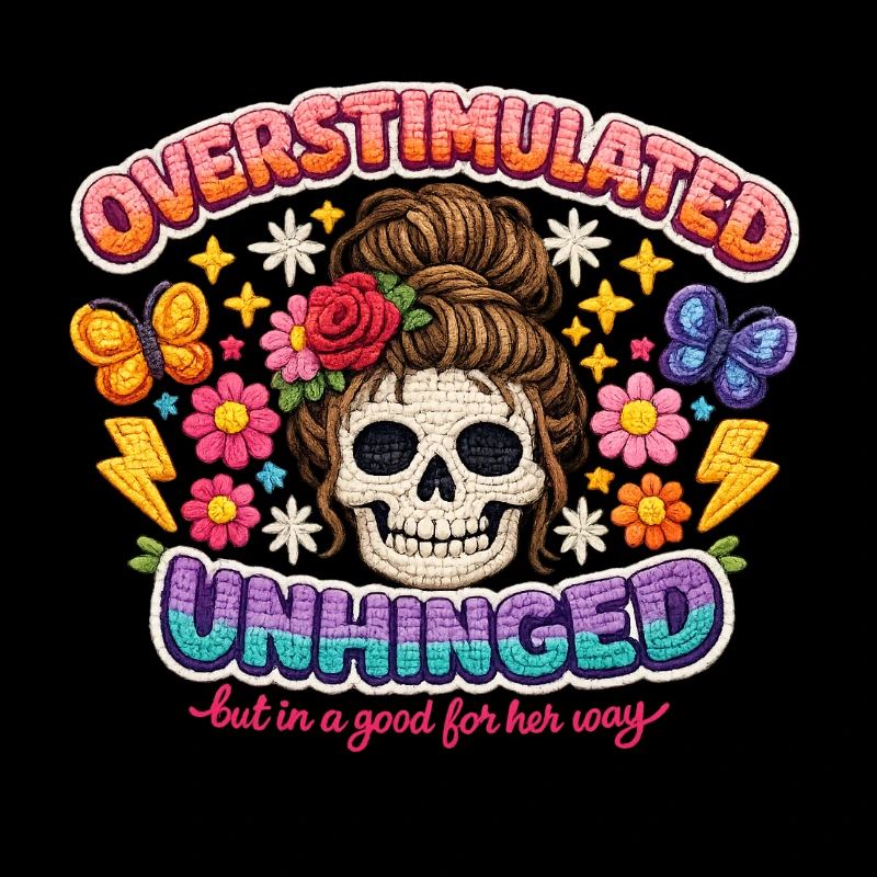 Overstimulated Unhinged Patch Skull