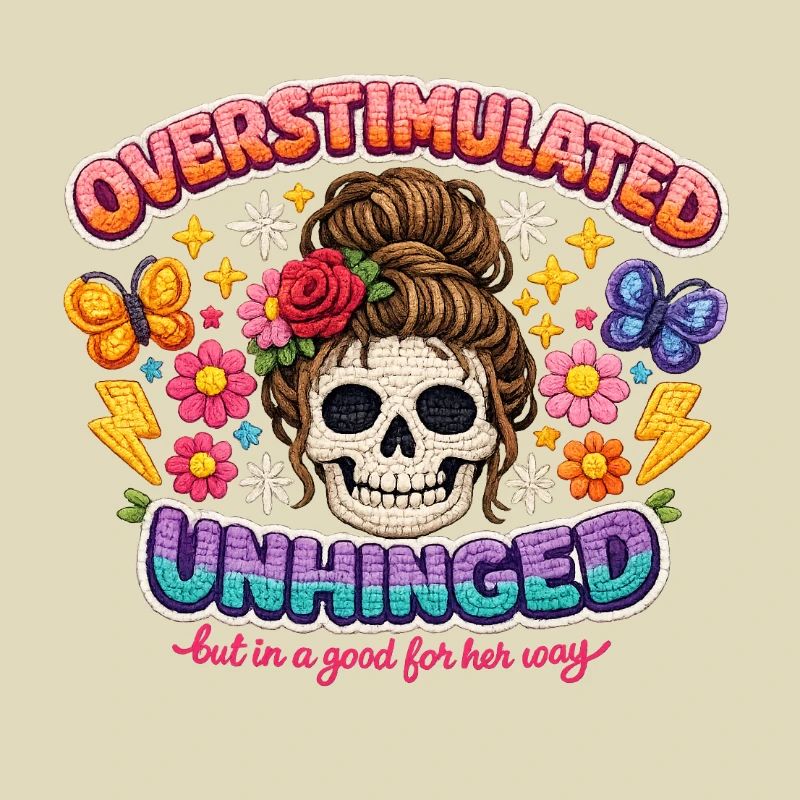 Overstimulated Unhinged Patch Skull