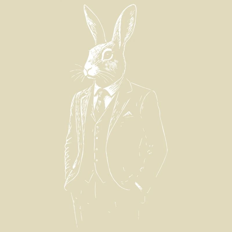 Dapper Rabbit in Tailored Suit