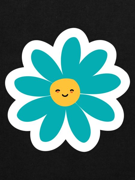 Kawaii Turquoise Daisy Smile