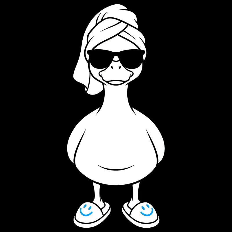 Sun duck with bath towel and slippers