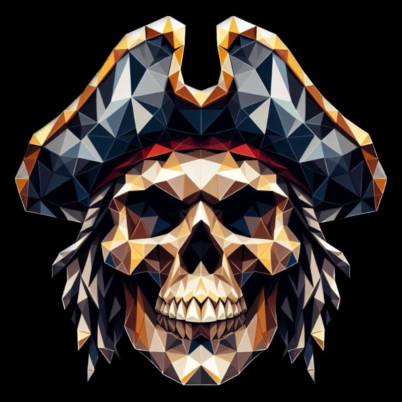Ein cooler, bunter Totenkopf mit Pitatenhut