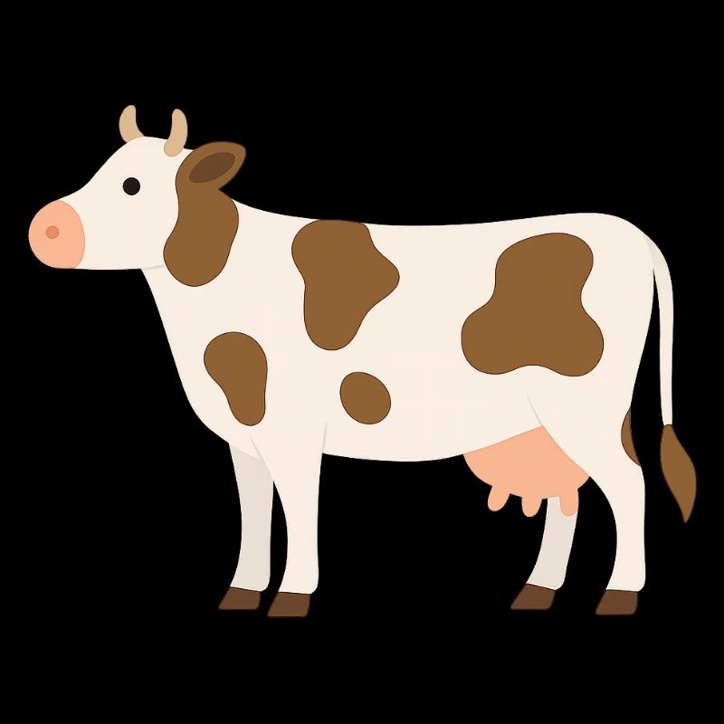 Vache Pastel à Taches Marron