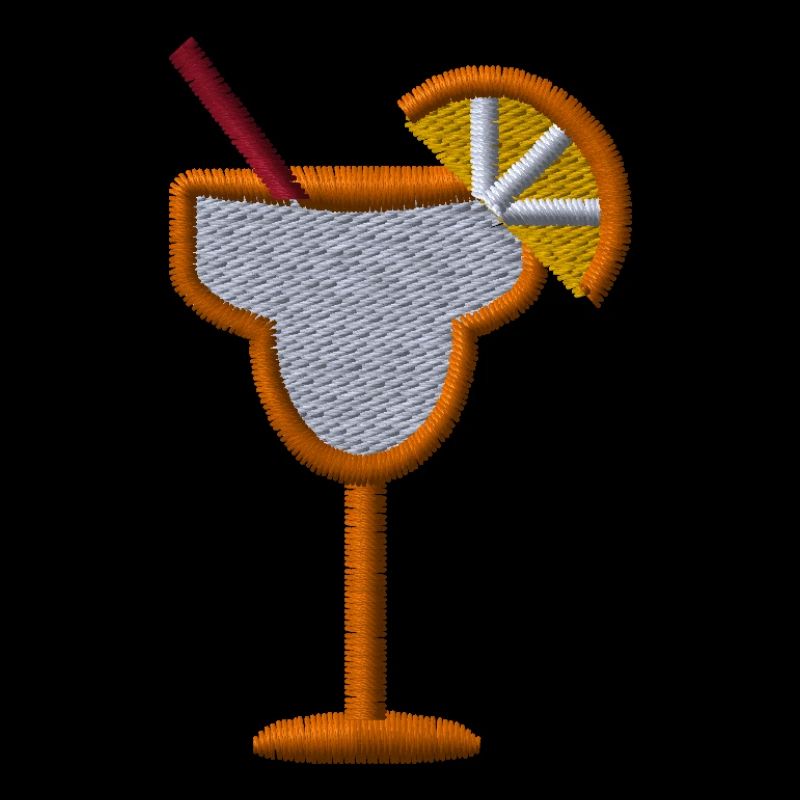 Orange cocktail brodée