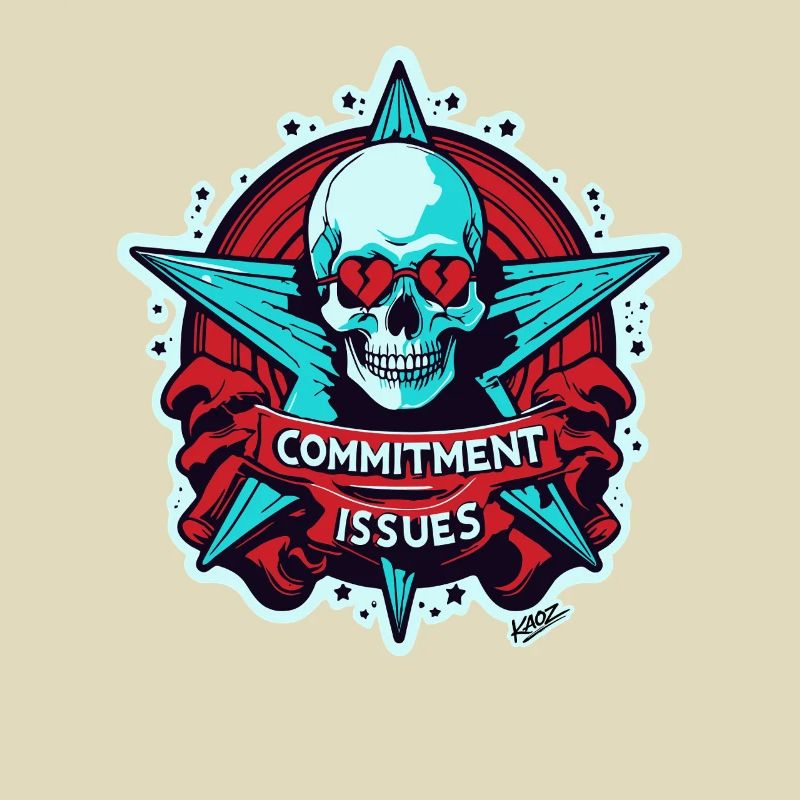 Commitment Issues Skull Badge
