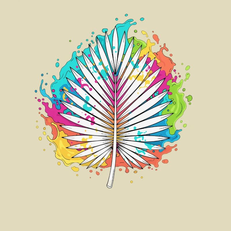 Bunte Palmenfächer Farbexplosion