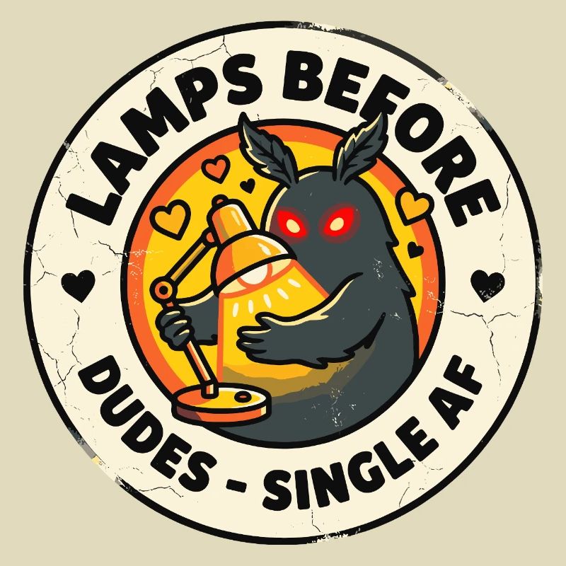 Lampes de papillon de nuit avant un mème de type célibataire