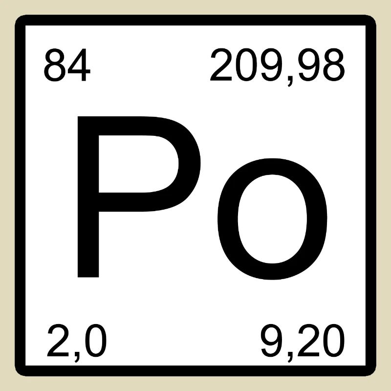 Tableau de la période de conception des éléments Po en polonium