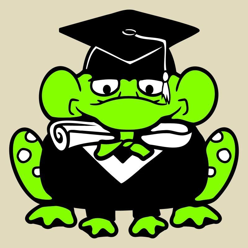 frog graduation high school diploma passed college cute
