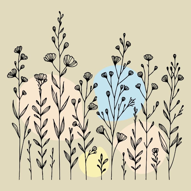 Delicate Botanical Pattern in Soft Tones