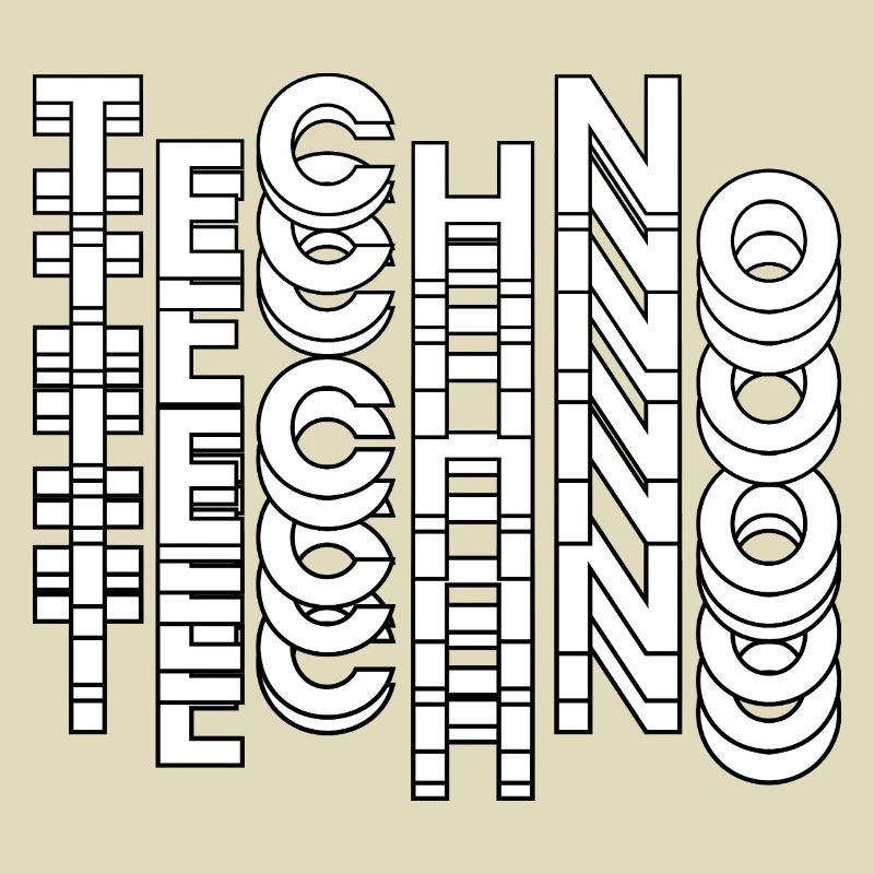 Futuristic Techno Typography Design