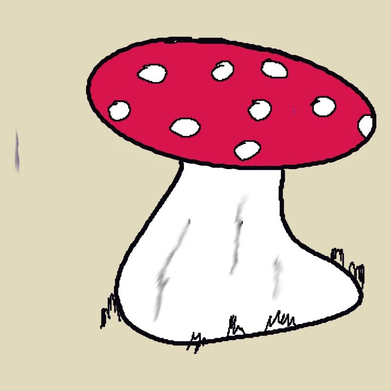 Red Toadstool Cartoon Pattern