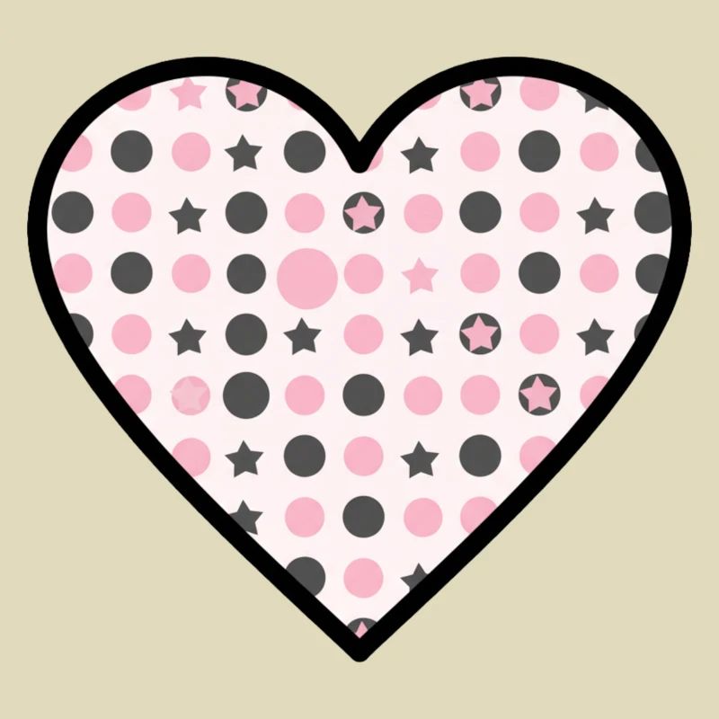 Heart Pattern Star Dots Cute Vector