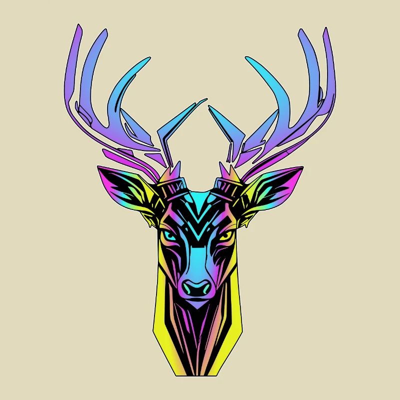 Tête de Cerf Néon