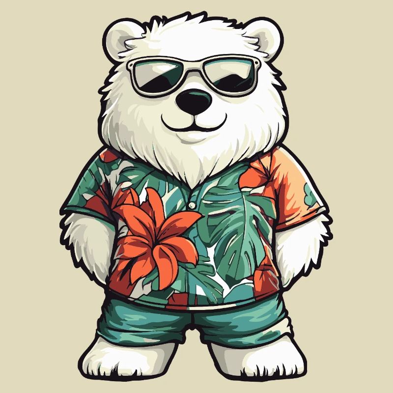 Eisbär Comic Urlaub
