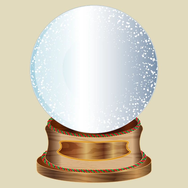 empty nostalgic snow globe to label