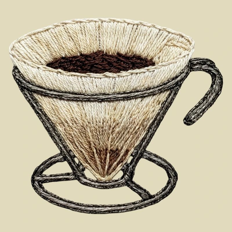 Filtre à café brodé – coffee nerd (imprimé)
