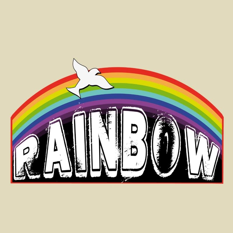 Lettrage RAINBOW avec pigeon