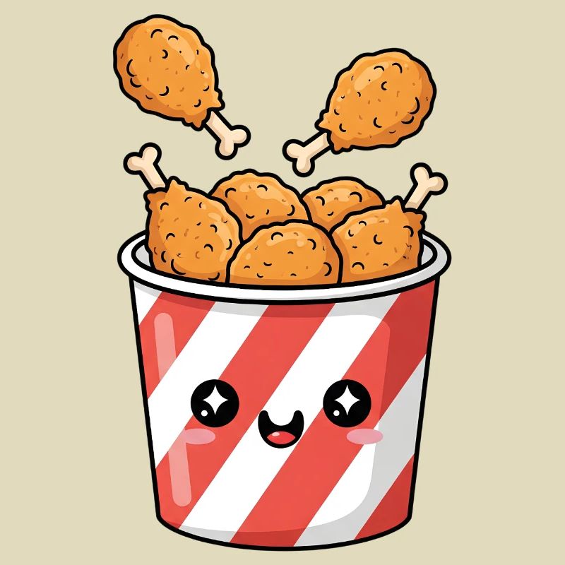 Kawaii-Brathähnchen-Eimer