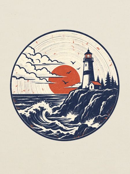 Leuchtturm Patch Abendrot