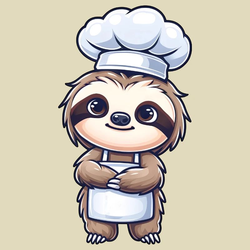 Cute Sloth Chef Chef Kitchen Artist