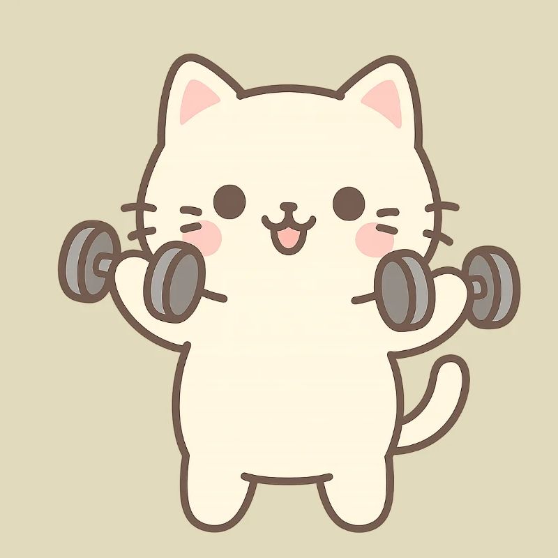 Kitten doing strength training