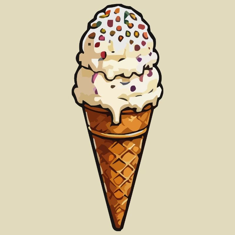 Doppel-Eiscreme mit Streuseln