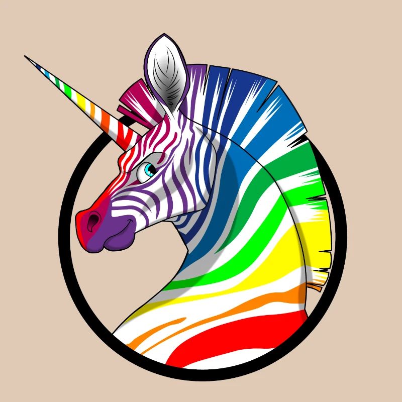 Regenbogen Einhorn Zebra