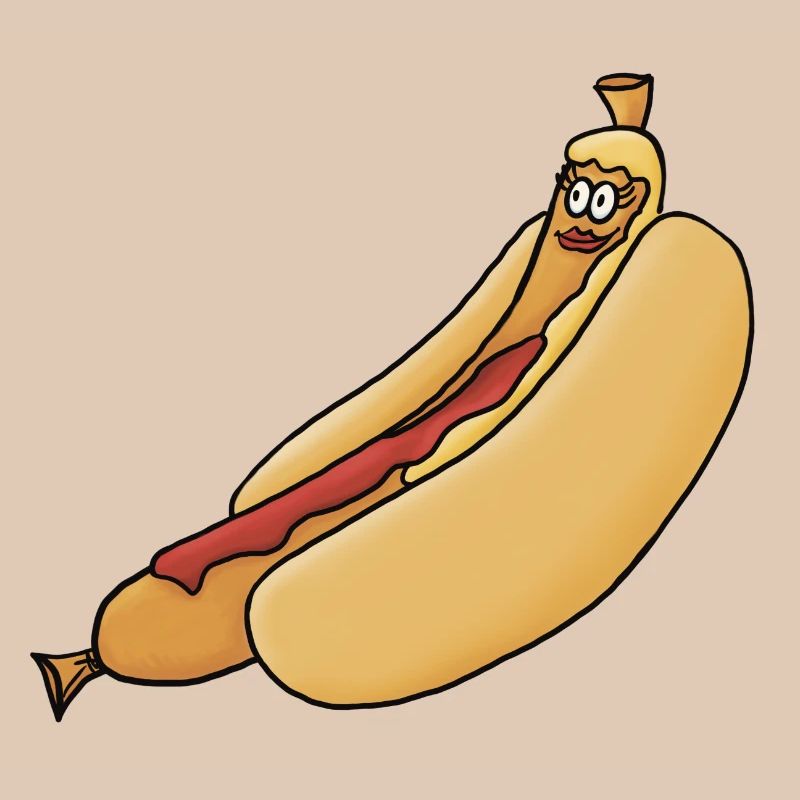 entspannte Bockwurst im Brötchen