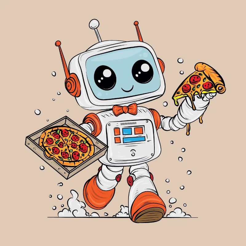 Robot Multitâche Livrant la Pizza Rapidement