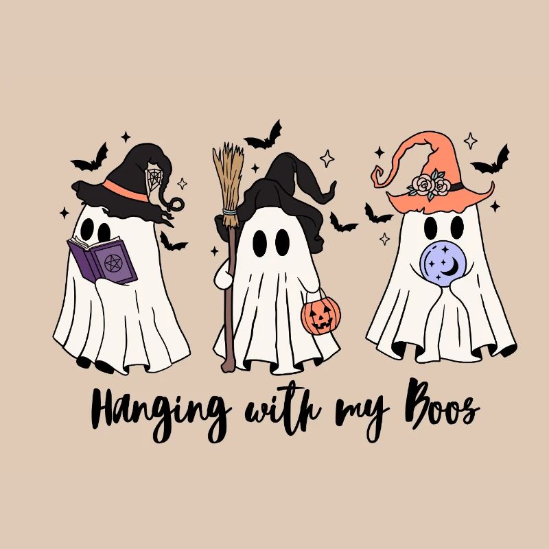 🧙‍♀️ Witchy Ghost Squad – Spooky & Cute 👻