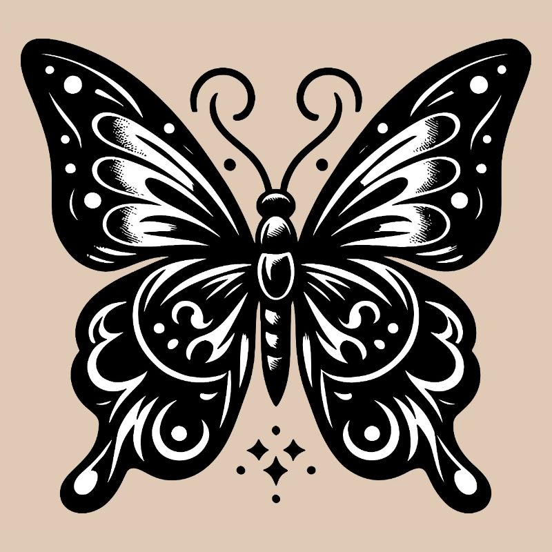 Monochromer stilisierter Schmetterling