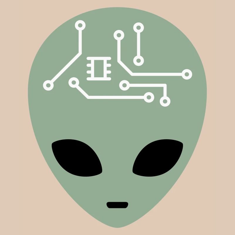 Alien Head avec circuits (trois couleurs)