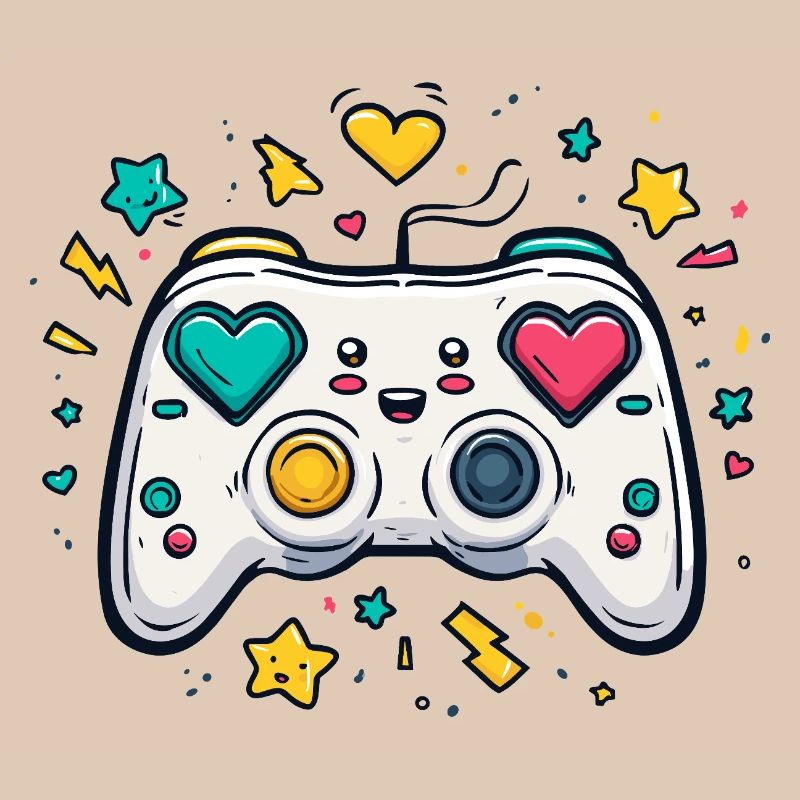 Heart Controller Neon Game Design
