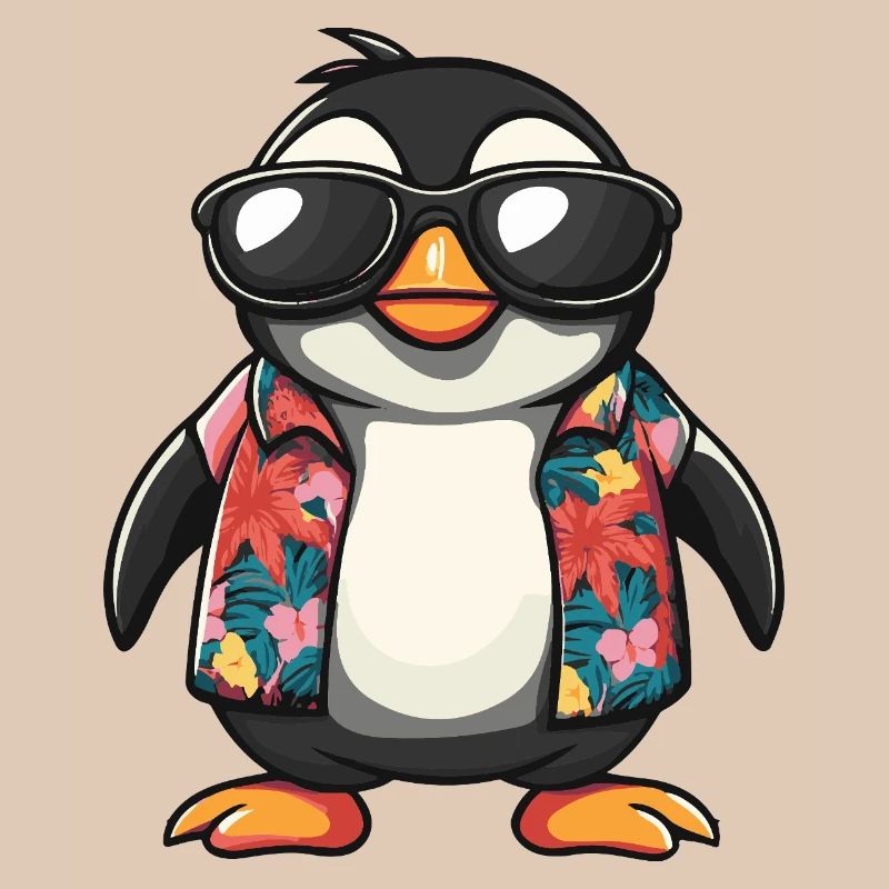 Pinguin Comic Urlaub