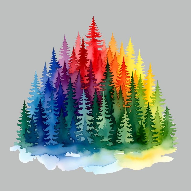 Rainbow Forest Silhouette Rainbow forest