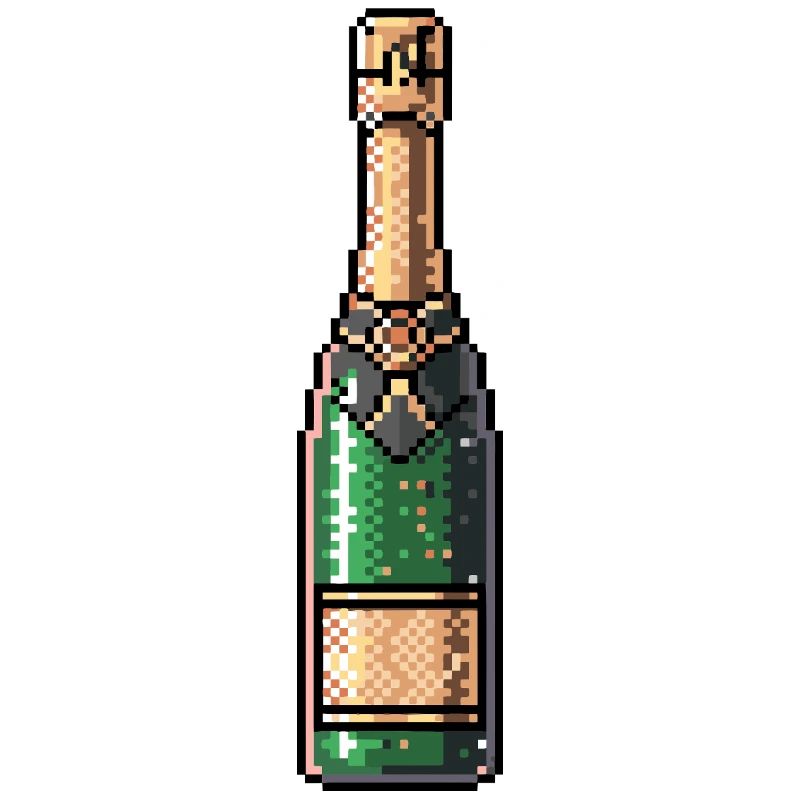 PixelChampagne Flasche Retro