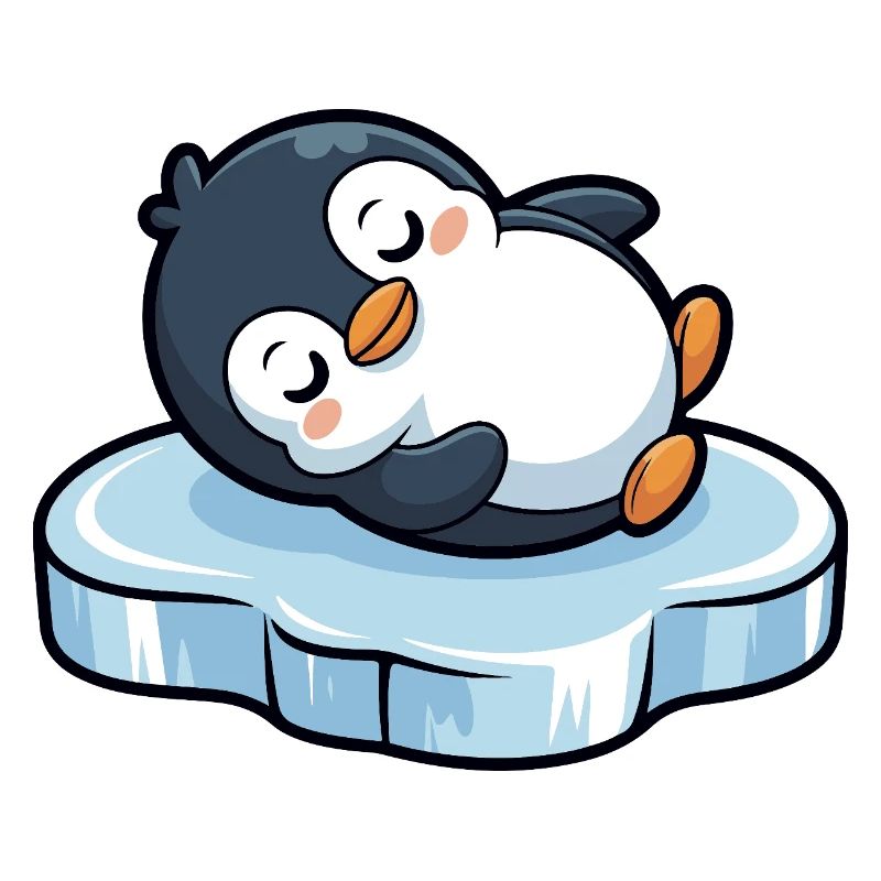 Schlafender Pinguin auf Eis
