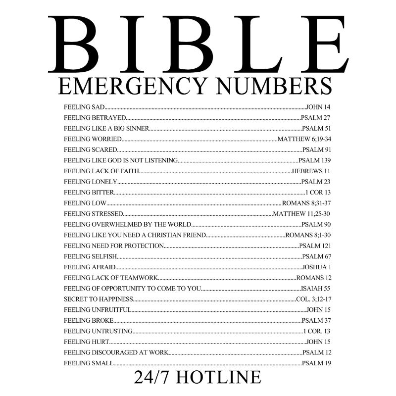 Bibel-Notfallzahlen Christliches Glaubensdesign