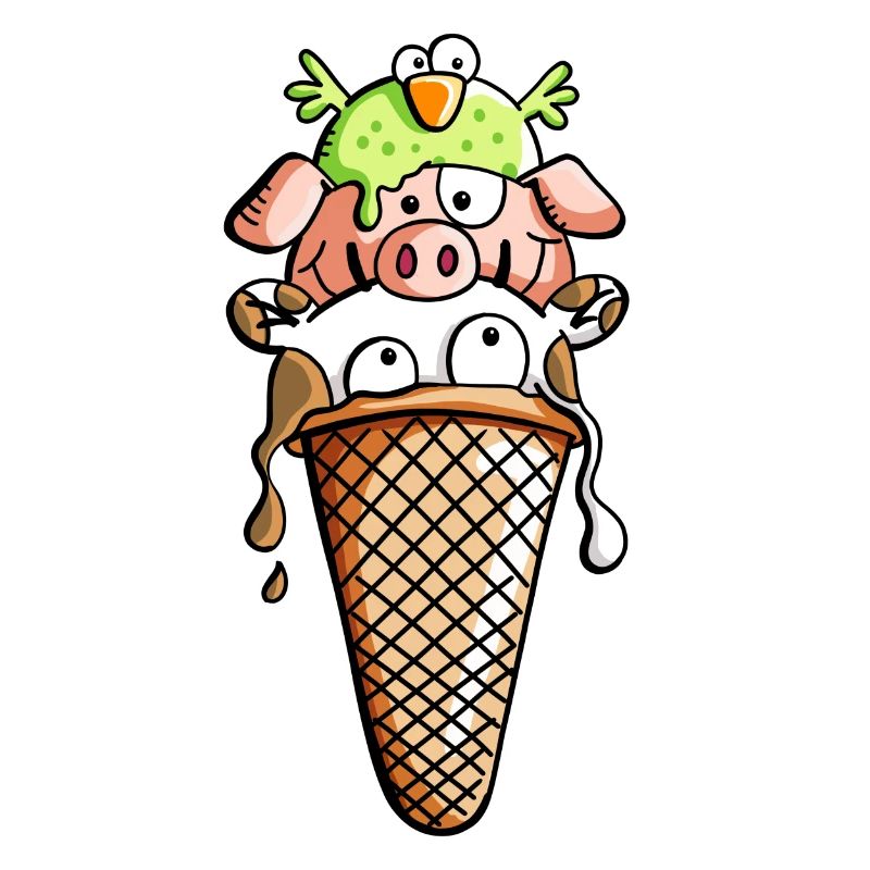 Bauernhoftier Eiscreme - Tiere - Eis - Kinder -Fun