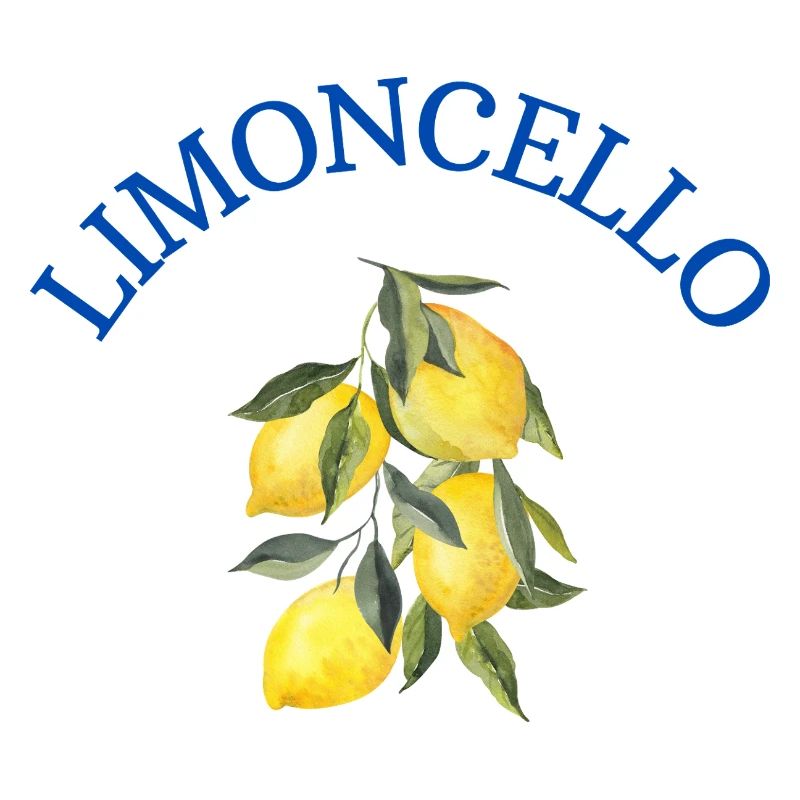 Limoncello – citrons sur une branche avec lettrage