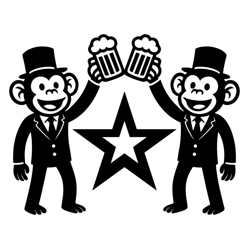 Junggesellenabschied Affe Crew Bräutigam