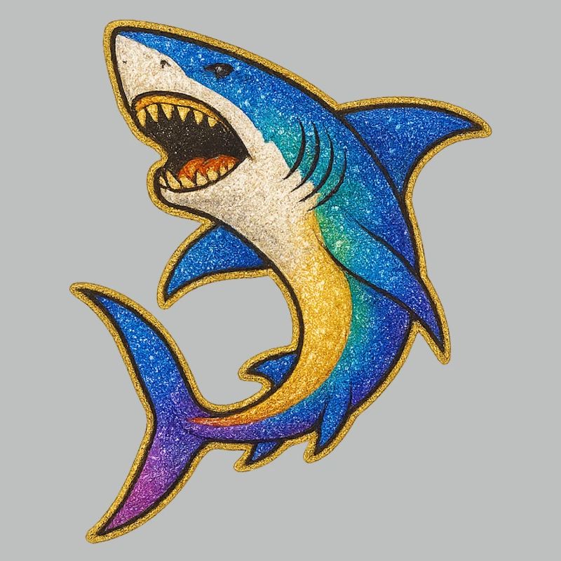 Hai | Rainbow Shark Patch Art
