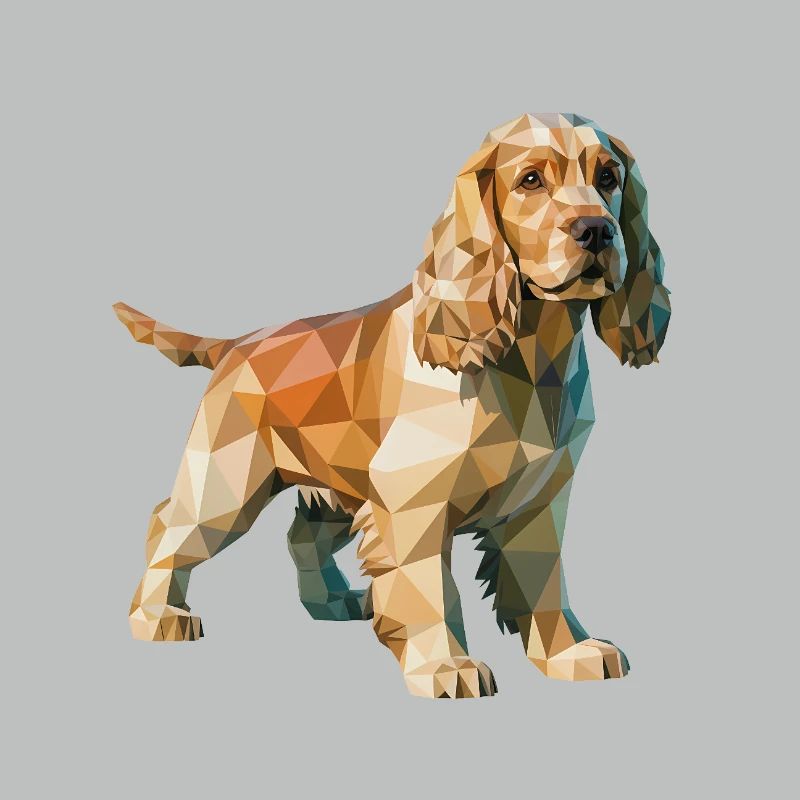 Cocker Spaniel - Cool Low Poly Logo