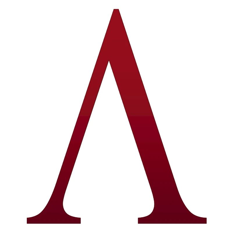 Rotes Λ Monogramm Kraftvoll