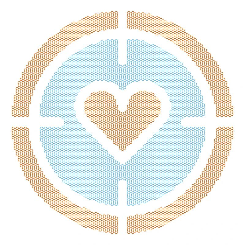 Heart in Target Emblem, honeycomb pattern