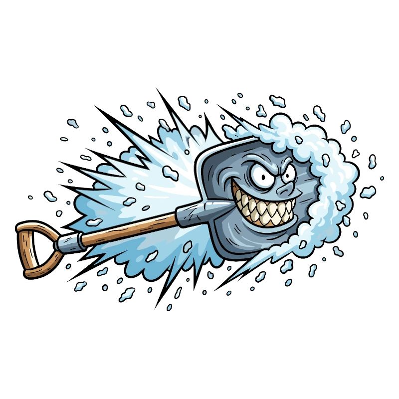 Wütender Schneeschieber Cartoon