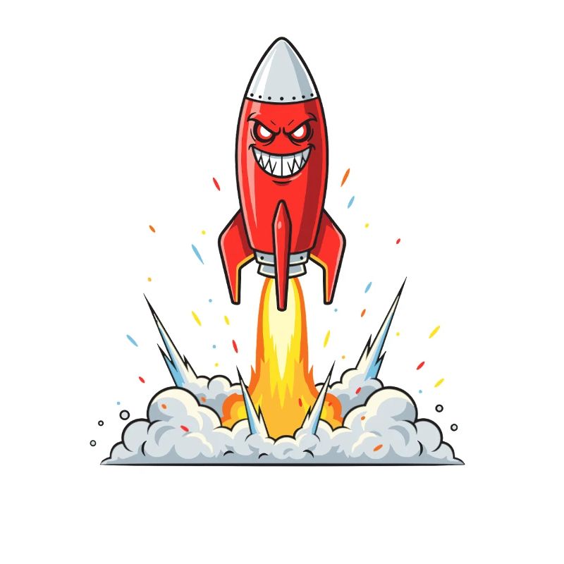 Wütender Raketen-Comic-Charakter