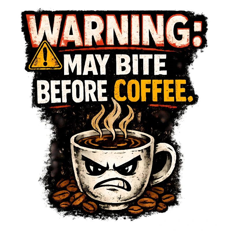 Warning May Bite Before Coffee Humor