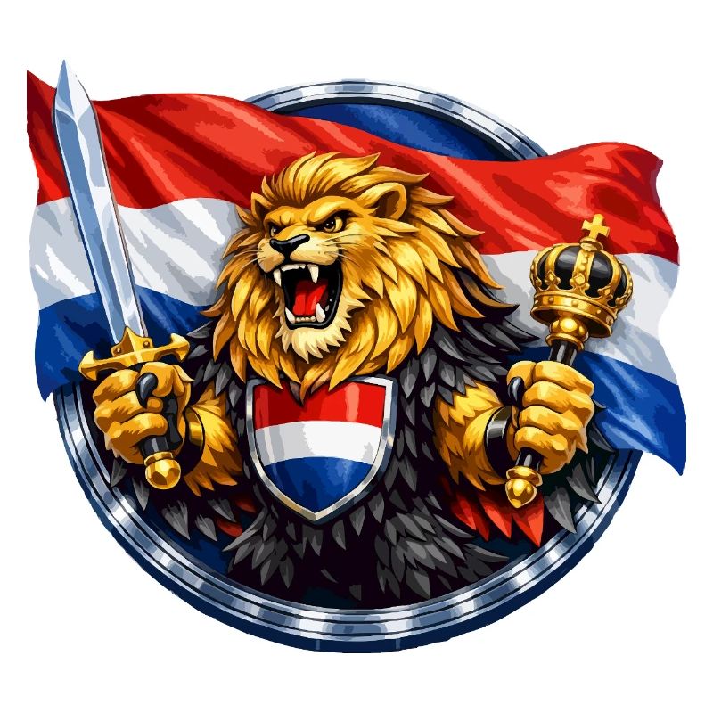 Lion hollandais avec épée et couronne
